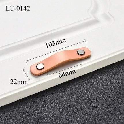 Handmade Cabinet Handle Soft Cow leather Leather Dresser Drawer Door Knobs Pull Furniture Hardware Pink Leather Handle