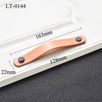 Handmade Cabinet Handle Soft Cow leather Leather Dresser Drawer Door Knobs Pull Furniture Hardware Pink Leather Handle