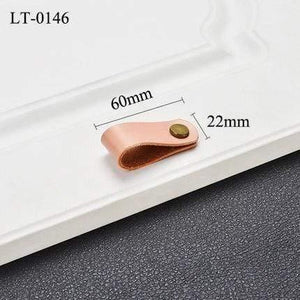 Handmade Cabinet Handle Soft Cow leather Leather Dresser Drawer Door Knobs Pull Furniture Hardware Pink Leather Handle