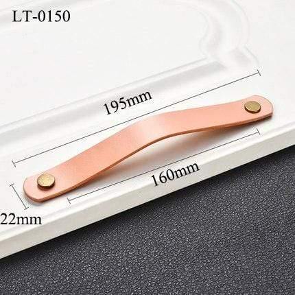 Handmade Cabinet Handle Soft Cow leather Leather Dresser Drawer Door Knobs Pull Furniture Hardware Pink Leather Handle