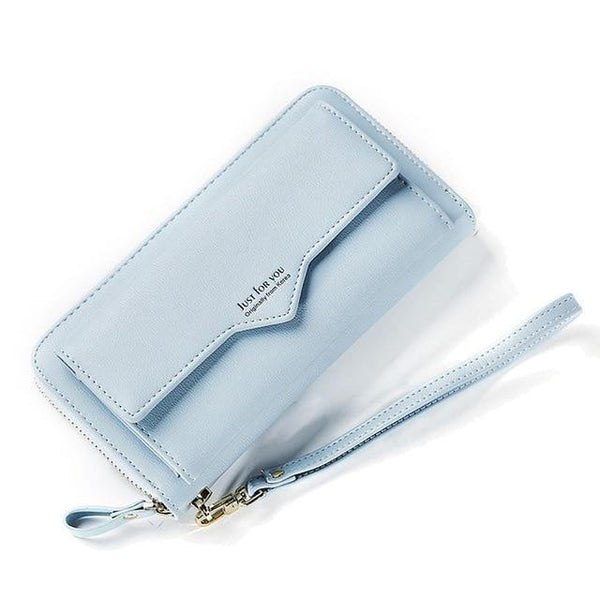 Planet Gates Lt Blue Women Wallet Clutch Cell Phone Pocket Card Holder Long Wallets Female Wristband Ladies Handbag Purse HOT
