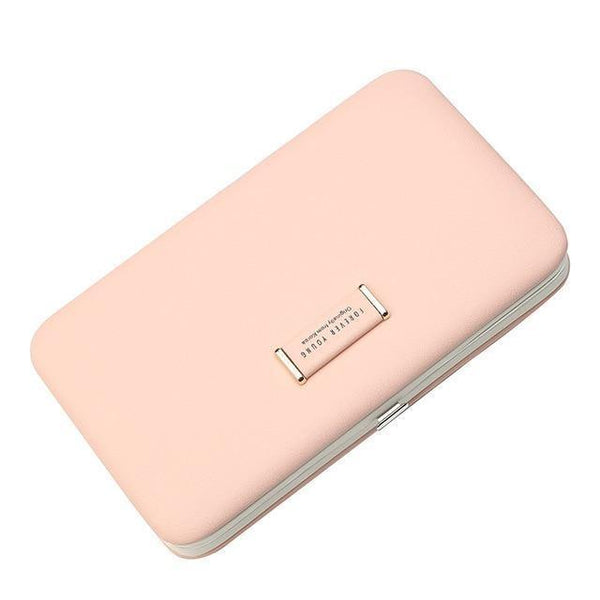 Planet Gates Lt Pink Cell Phone Box Women Wallet Large Capacity Leather Wristband Clutch Wallet Female Fashion Ladies Long Purse HOT