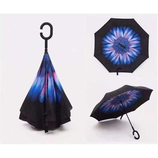 Planet Gates luanhua Reverse Umbrella Double Layer Inverted Windproof Rain Car Umbrellas For Women S1004