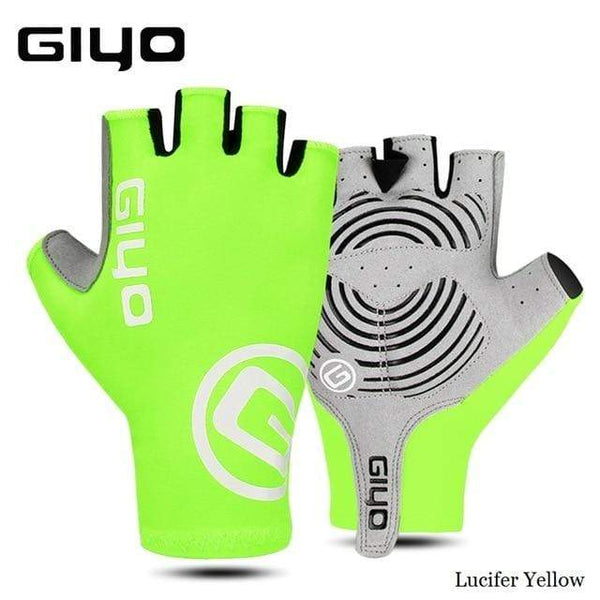 Planet Gates Lucifer Yellow / S Breaking Wind Cycling Half Finger Gloves Anti-slip Bicycle Mittens Racing Road Bike Glove MTB Biciclet Guantes Ciclismo
