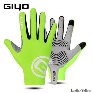 Planet Gates Lucifer Yellow / S Wind Breaking Cycling Full Finger Gloves Touch Screen Anti-slip Bicycle Lycra Fabric Mittens Bicicleta Road Bike Long Glove