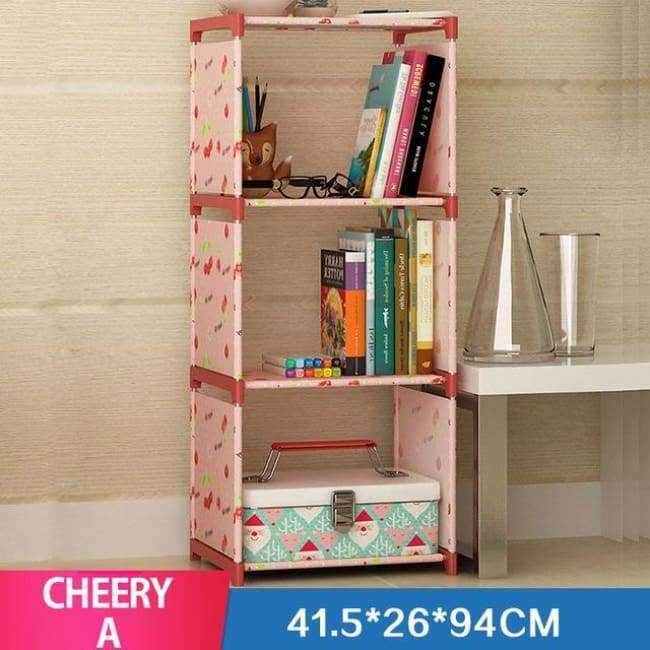 Planet Gates Simple Nonwoven Fabric Bookshelf Multi-functional Closet Storage Cabinet Folding Assembled Exquisite Book Shelf for home decor