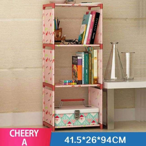 Planet Gates Luck Cherry A Simple Nonwoven Fabric Bookshelf Multi-functional Closet Storage Cabinet Folding Assembled Exquisite Book Shelf for home decor