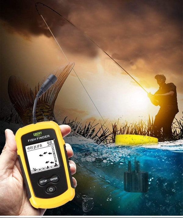 Planet Gates LUCKY FF1108-1 Portable Fish Finder Ice Fishing Sonar Sounder Alarm Transducer Fishfinder 0.7-100m Fishing Echo Sounder