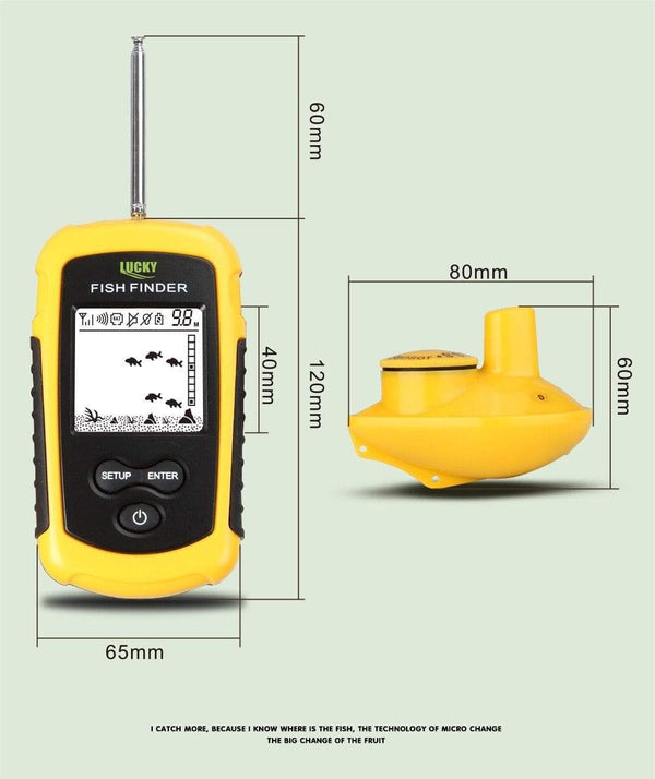 Planet Gates LUCKY FF1108-1 Portable Fish Finder Ice Fishing Sonar Sounder Alarm Transducer Fishfinder 0.7-100m Fishing Echo Sounder
