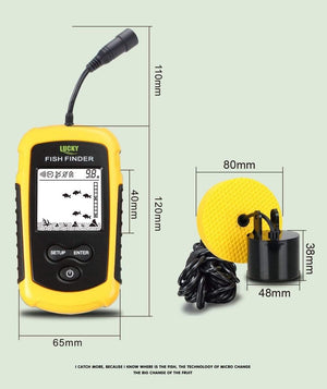 Planet Gates LUCKY FF1108-1 Portable Fish Finder Ice Fishing Sonar Sounder Alarm Transducer Fishfinder 0.7-100m Fishing Echo Sounder