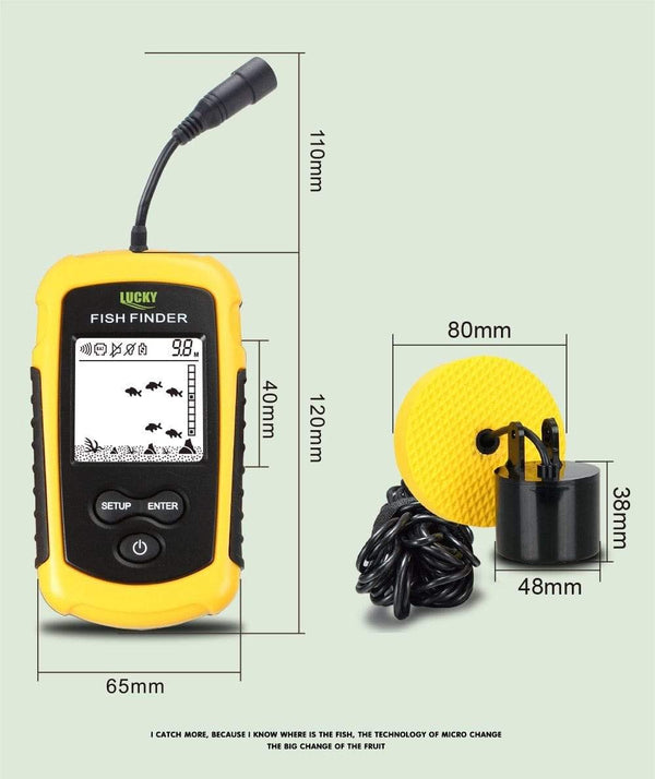Planet Gates LUCKY FF1108-1 Portable Fish Finder Ice Fishing Sonar Sounder Alarm Transducer Fishfinder 0.7-100m Fishing Echo Sounder