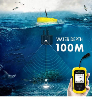 Planet Gates LUCKY FF1108-1 Portable Fish Finder Ice Fishing Sonar Sounder Alarm Transducer Fishfinder 0.7-100m Fishing Echo Sounder