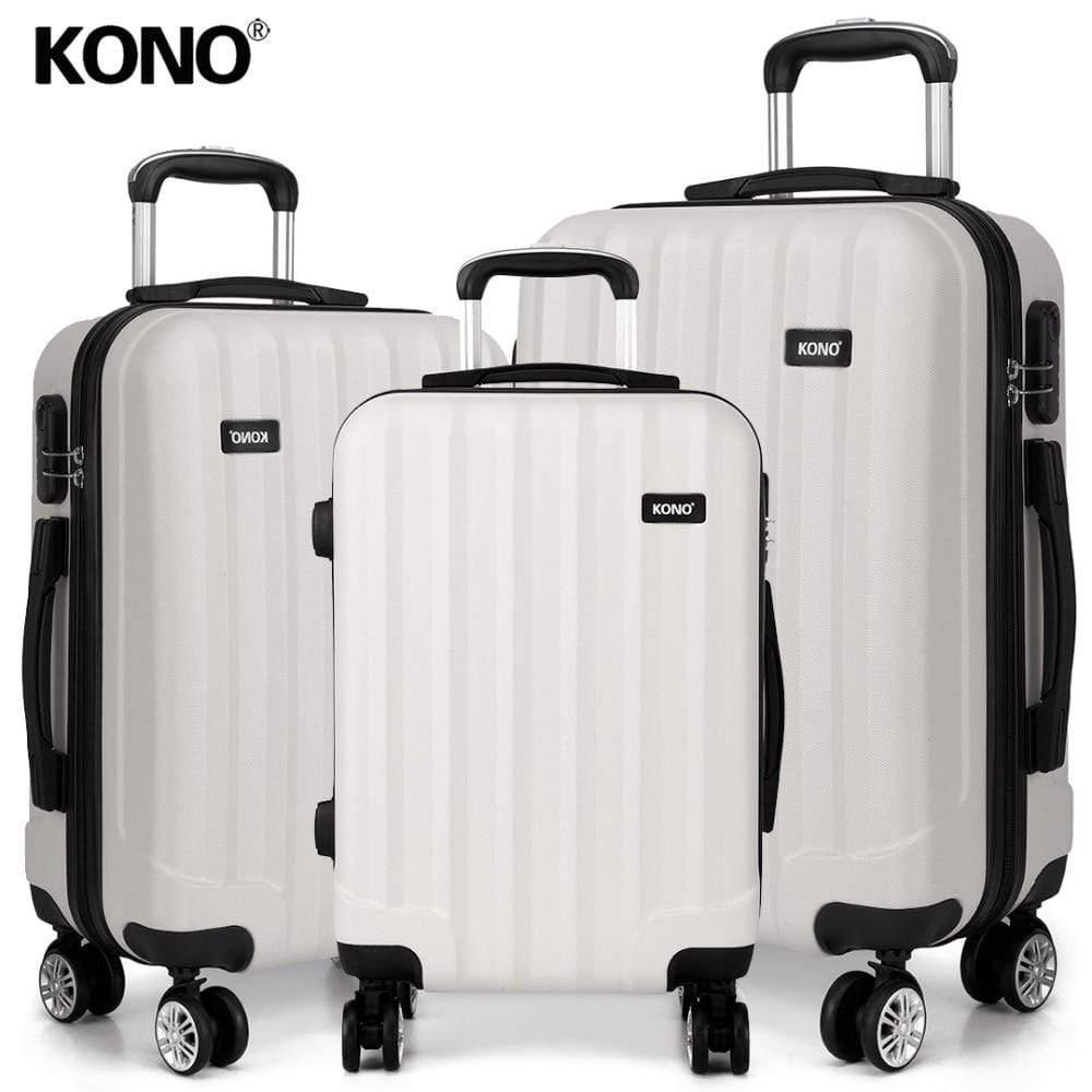 Planet Gates Luggage Suitcase Travel Hand Bag Carry-Ons Trolley Case 4 Wheels Spinner Hardside ABS 20 24 28 Inch White K1773L