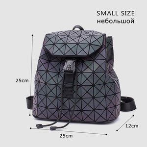 Planet Gates Luminous Small A Women Backpack Diamond Lattice Geometry Quilted School Bag Backpacks For Teenage Girl Luminous School Bags Holographic Mochila