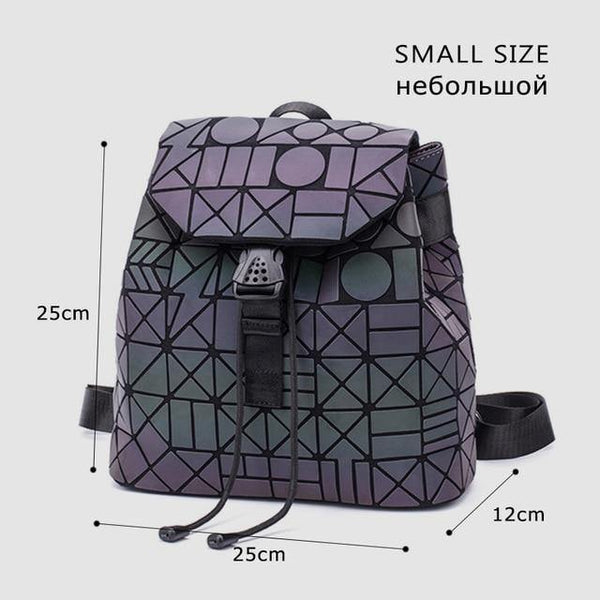 Planet Gates Luminous Small D Women Backpack Diamond Lattice Geometry Quilted School Bag Backpacks For Teenage Girl Luminous School Bags Holographic Mochila