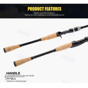 Planet Gates Lure Fishing Rod 2.1M 2.4M 2.7M 4 Section M Power Carbon Fiber Spinning/Casting Travel Rod 10-30g Fishing Tackle