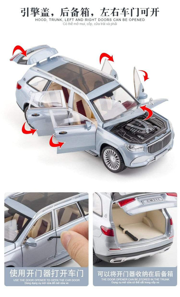 Planet Gates Luxury 1:24 Alloy Model Car Mercedes-Benz Gls 600 Maybach Miniature Diecast Metal Vehicle Collection Display Gift for Children