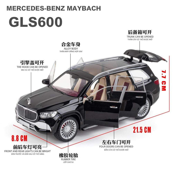 Planet Gates Luxury 1:24 Alloy Model Car Mercedes-Benz Gls 600 Maybach Miniature Diecast Metal Vehicle Collection Display Gift for Children