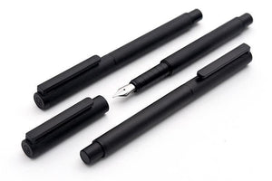 Planet Gates Luxury Black Fountain Pen Set 0.5mm F Nib Steel Ink Pens for Simple Business Gift Free Shipping