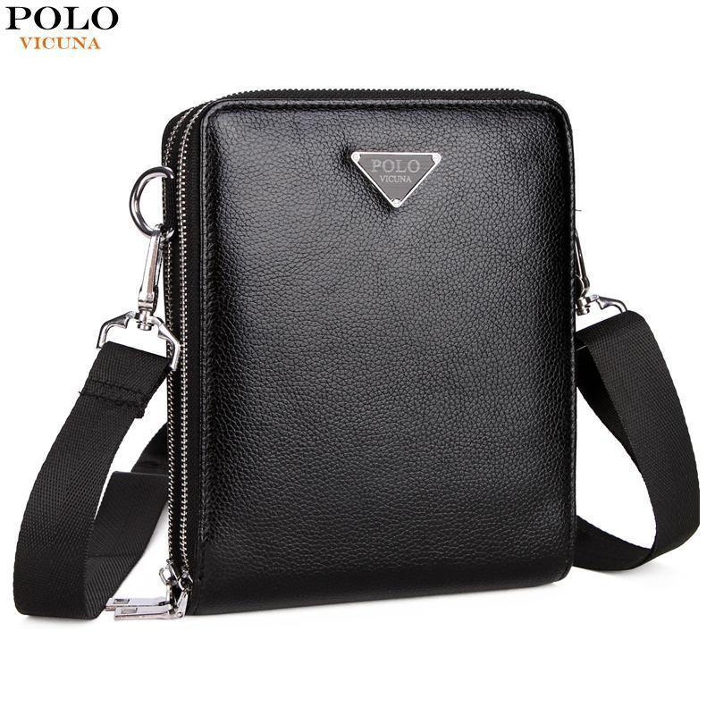 Planet Gates Luxury Brand Bags Leather Men's Single Shoulder Bag Double Pocket Men Bags Men Casual Crossbody Bag Handbag For Male