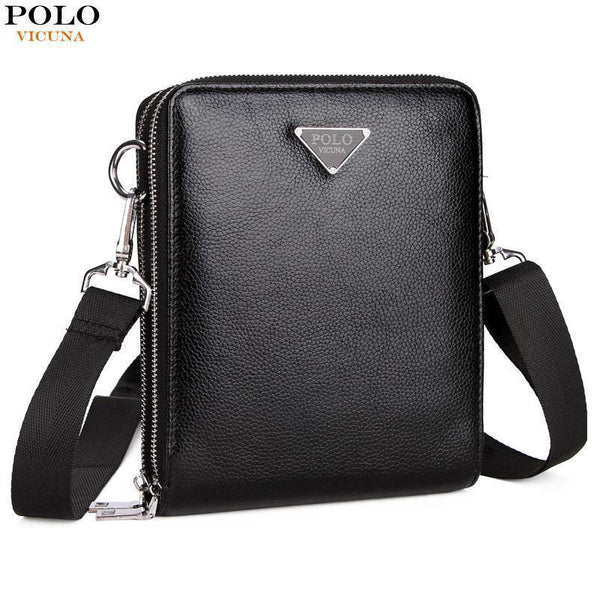 Planet Gates Luxury Brand Bags Leather Men's Single Shoulder Bag Double Pocket Men Bags Men Casual Crossbody Bag Handbag For Male