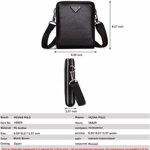 Planet Gates Luxury Brand Bags Leather Men's Single Shoulder Bag Double Pocket Men Bags Men Casual Crossbody Bag Handbag For Male