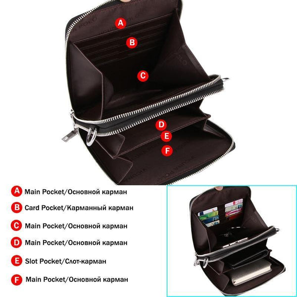 Planet Gates Luxury Brand Bags Leather Men's Single Shoulder Bag Double Pocket Men Bags Men Casual Crossbody Bag Handbag For Male