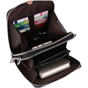 Planet Gates Luxury Brand Bags Leather Men's Single Shoulder Bag Double Pocket Men Bags Men Casual Crossbody Bag Handbag For Male