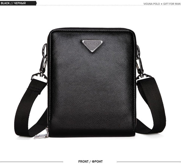 Planet Gates Luxury Brand Bags Leather Men's Single Shoulder Bag Double Pocket Men Bags Men Casual Crossbody Bag Handbag For Male