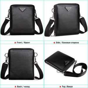 Planet Gates Luxury Brand Bags Leather Men's Single Shoulder Bag Double Pocket Men Bags Men Casual Crossbody Bag Handbag For Male