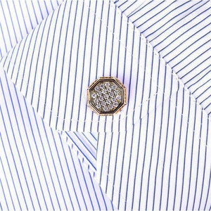 Planet Gates Luxury brand cufflinks for mens gold crystal white zircon covers glittering French cufflinks Button party wedding father gift