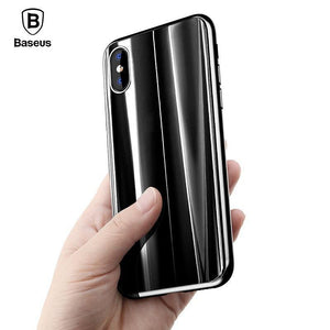 Planet Gates Luxury Case For iPhone X, Baseus Screen Protector Case For iPhone X 10 TPU & Tempered Glass Back Cover For iPhoneX Capinhas Capa