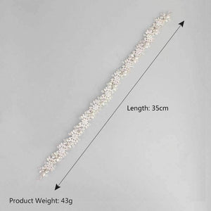 Planet Gates Luxury Clear Crystal Bridal Hair Vine Pearls Wedding Hair Jewelry Accessories Headpiece Women Crowns Pageant HS-J4506