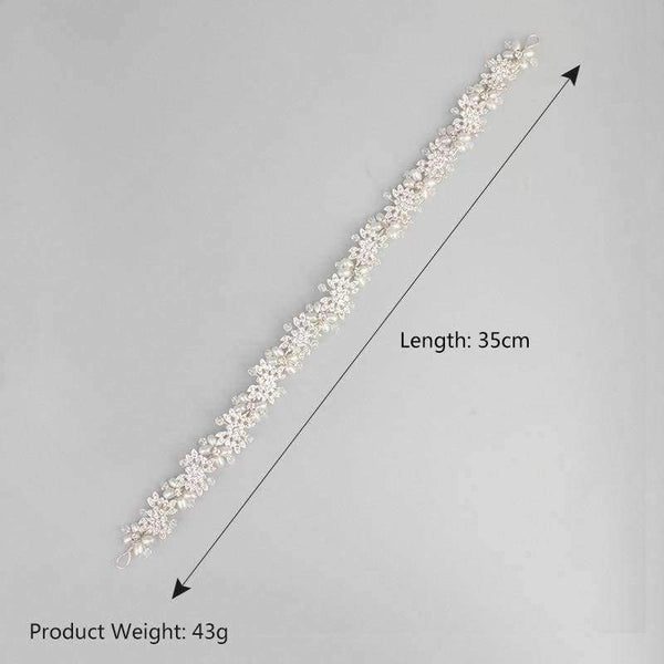 Planet Gates Luxury Clear Crystal Bridal Hair Vine Pearls Wedding Hair Jewelry Accessories Headpiece Women Crowns Pageant HS-J4506