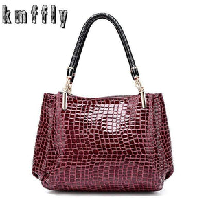 Luxury Crocodile Handbag Women Retro Three-pocket Large Shoulder Bag Female High Quality