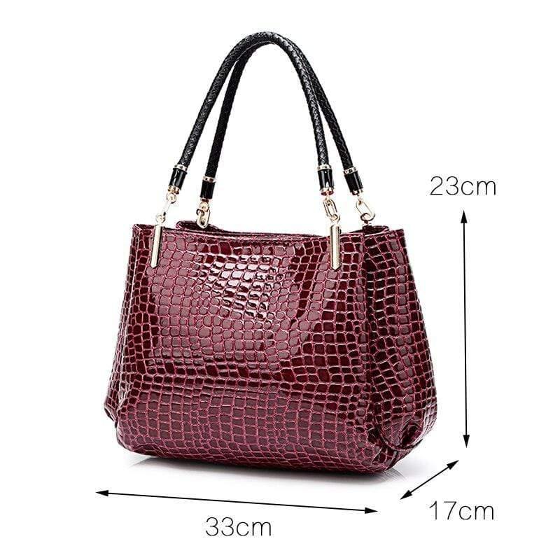Luxury Crocodile Handbag Women Retro Three-pocket Large Shoulder Bag Female High Quality