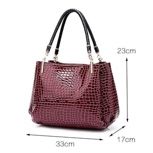 Luxury Crocodile Handbag Women Retro Three-pocket Large Shoulder Bag Female High Quality