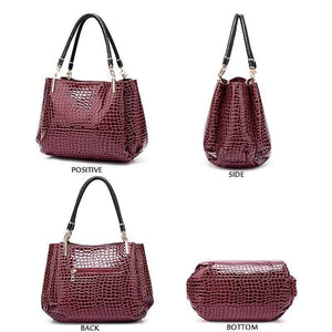 Luxury Crocodile Handbag Women Retro Three-pocket Large Shoulder Bag Female High Quality