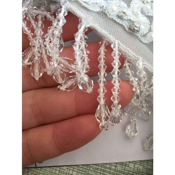 Planet Gates Luxury crystals Tassels cap sleeves sexy beaded illusion neckline design mermaid evening dress xj01980