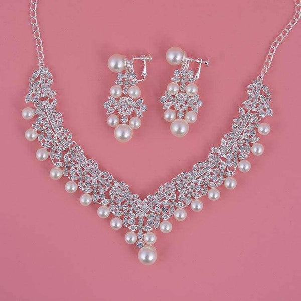 Planet Gates Luxury Fashion 2018 Necklaces Earrings Tiara Rhinestone Crystal Pearl Wedding Bride Party Wholesale Bridal Jewelry Sets