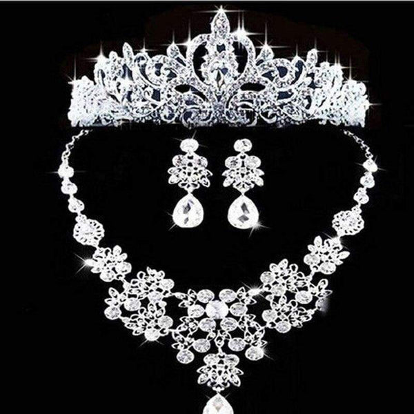Planet Gates Luxury Fashion 2018 Necklaces Earrings Tiara Rhinestone Crystal Pearl Wedding Bride Party Wholesale Bridal Jewelry Sets