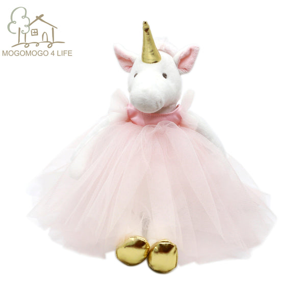 Luxury Mogo Handmade Plush Unicorn Toy Ballerina Unicorn Doll Princess Unicorn Doll Super Golden Horn Horse Stuffed Animals