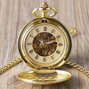 Planet Gates Luxury Smooth Roman Numerals Vintage Mechanical Chain Gift FOB Steampunk Hand Wind Casual Men Women Pocket Watches
