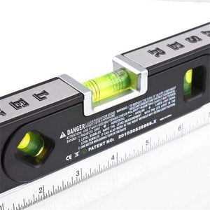 Planet Gates LV04 Multipurpose Level Laser Horizon Vertical Measure Tape Aligner Bubbles Ruler 8FT laser lever tape measure