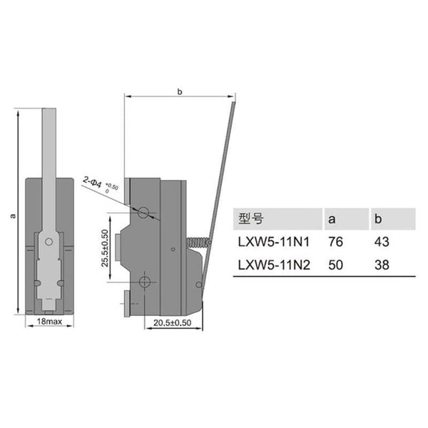 Planet Gates LXW5-11N1 Micro Limit Switch Long Lever Arm SPDT Snap Action Travel Switch Waterproof Prevent Oil Anti-pollution