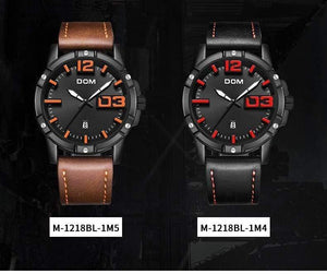 Planet Gates M-1218BL-1M5 Men Luxury Sport Quartz wristwatch clock Mens Watches Leather Business Waterproof watch Relogio Masculino M-1218BL-1M5