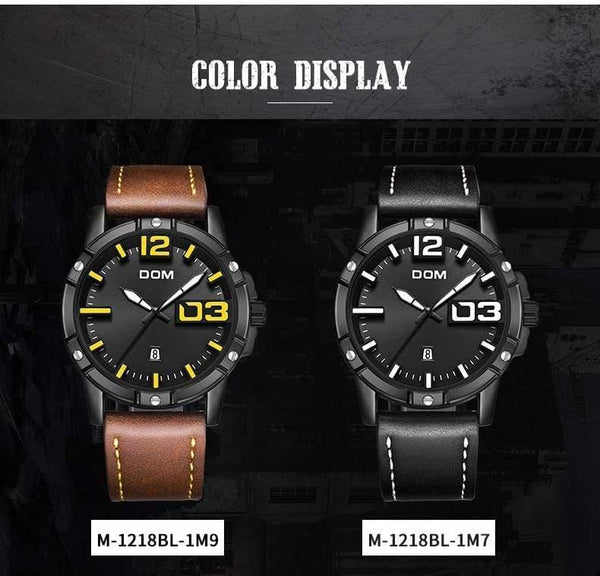 Planet Gates M-1218BL-1M5 Men Luxury Sport Quartz wristwatch clock Mens Watches Leather Business Waterproof watch Relogio Masculino M-1218BL-1M5