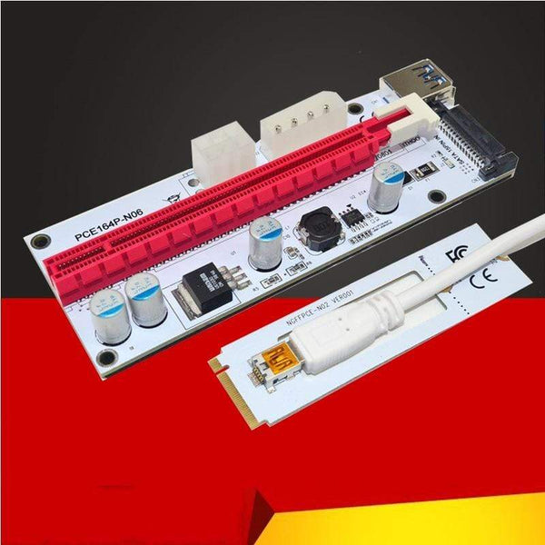 Planet Gates M.2 NGFF to PCI-E X16 Slot Transfer Card Mining m.2 Riser with sata 6pin 4pin molex Riser card raiser for Bitcoin mining