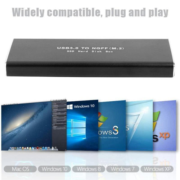 Planet Gates M.2 NGFF to USB3.0 HDD SSD Case USB3.0 to USB3.0 Micro-B Adapter 6GB/s HDD Enclosure Box External Hard Disk Drive Box SSD Case