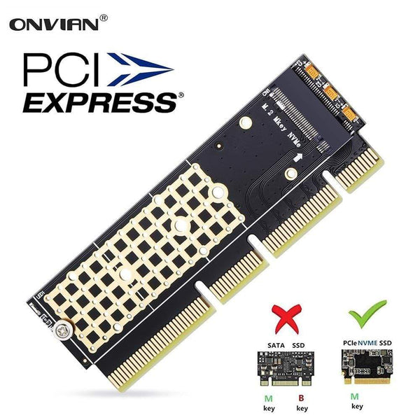 Planet Gates M.2 NVMe Adapter SSD to PCIe Card M2 Key M Driver with Silicone Cooling Pad Hard Drive Adapter Support PCIe x4x8x16 Slot